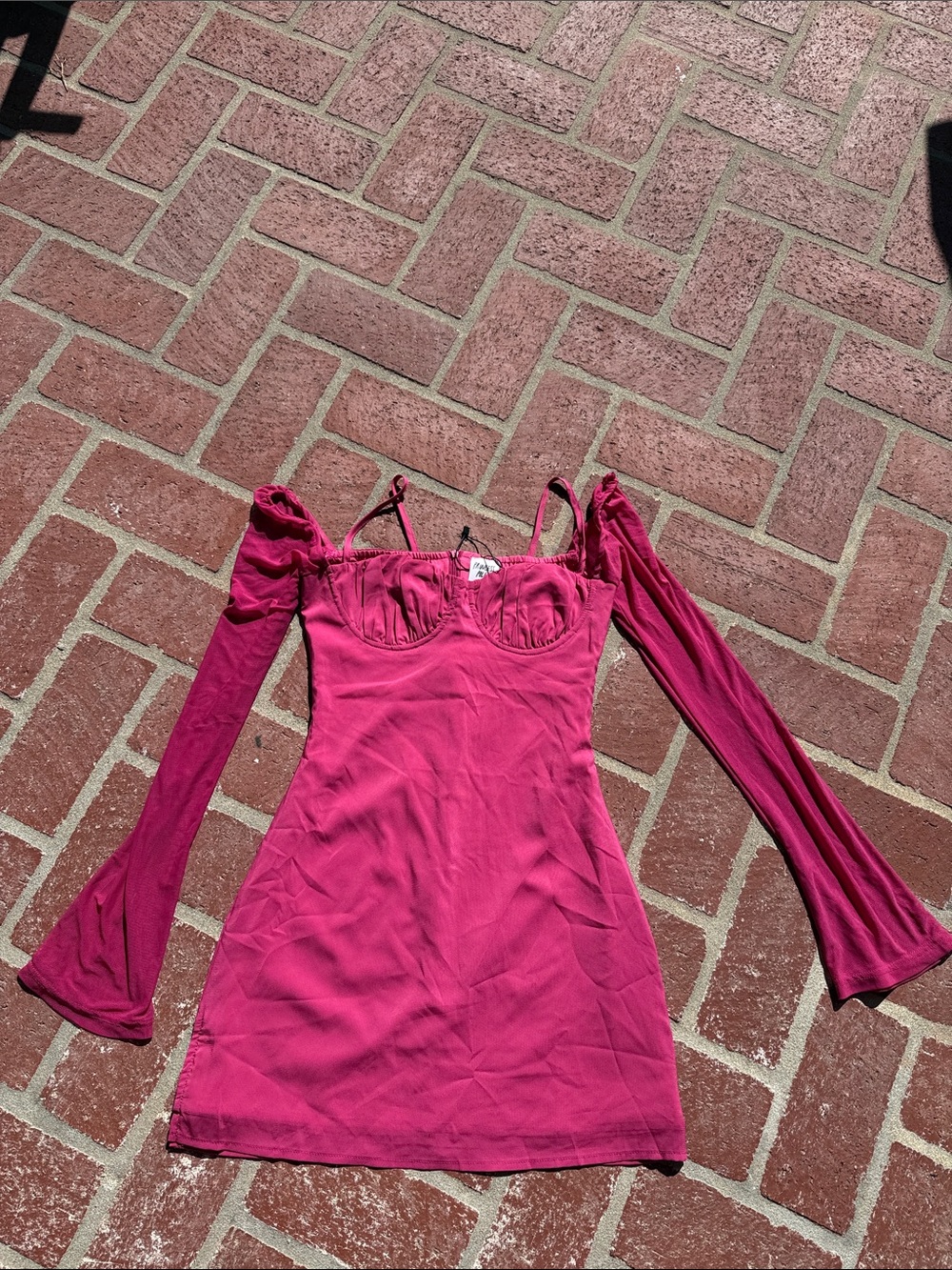 Princess Polly Fuchsia Off-Shoulder Mini Bodycon Dress